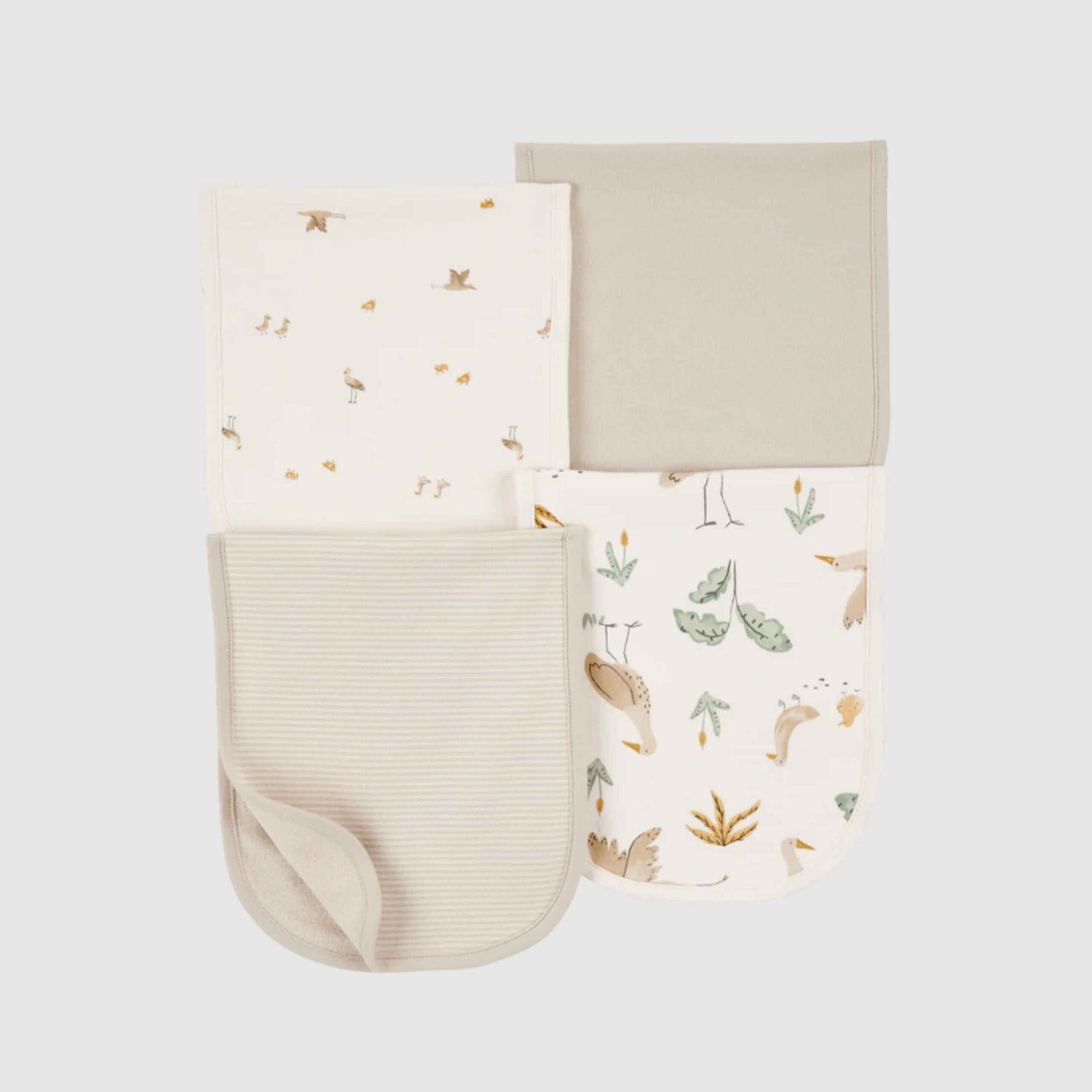 Pack cuatro babitas algodón beige Carter's