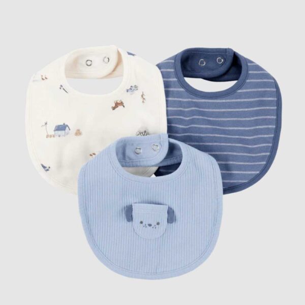 Pack tres baberos algodón diseño perro