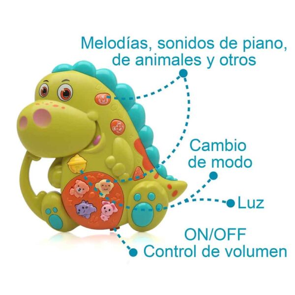 Juguete Dinosaurio musical 18x16 para bebé KioKids