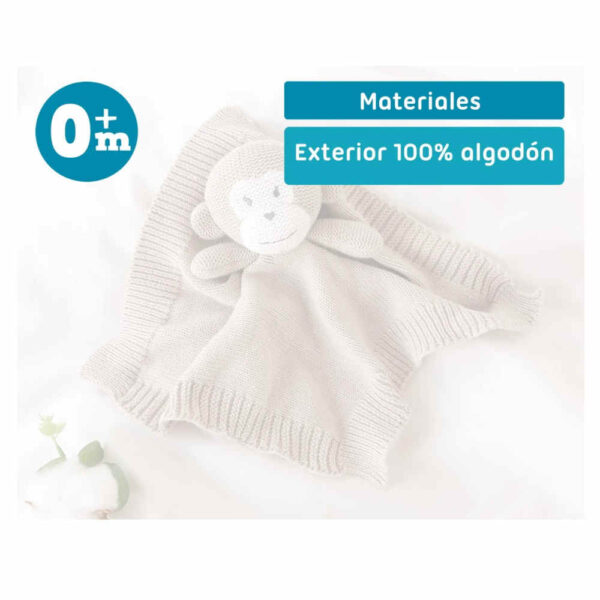 Doudou mono en algodón 25cm para recién nacido KioKids