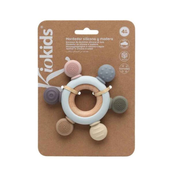 Mordedor de madera y silicona estrella bebé +3 meses KioKids