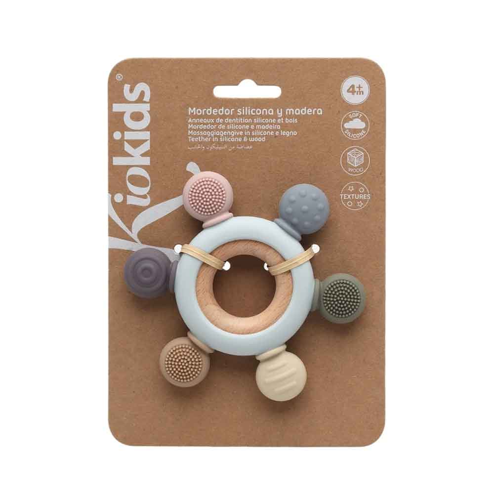 Mordedor de madera y silicona estrella bebé +3 meses KioKids