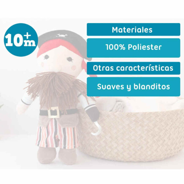 Muñeco de peluche pirata 40cm KioKids