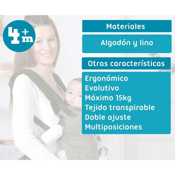 Porta-bebés ergonómico evolutivo verde Kiokids