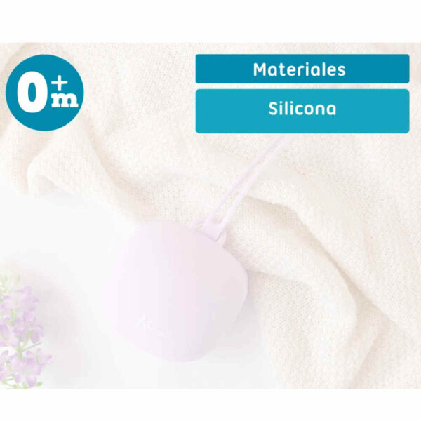 Portachupetes de silicona lavanda para bebé KioKids