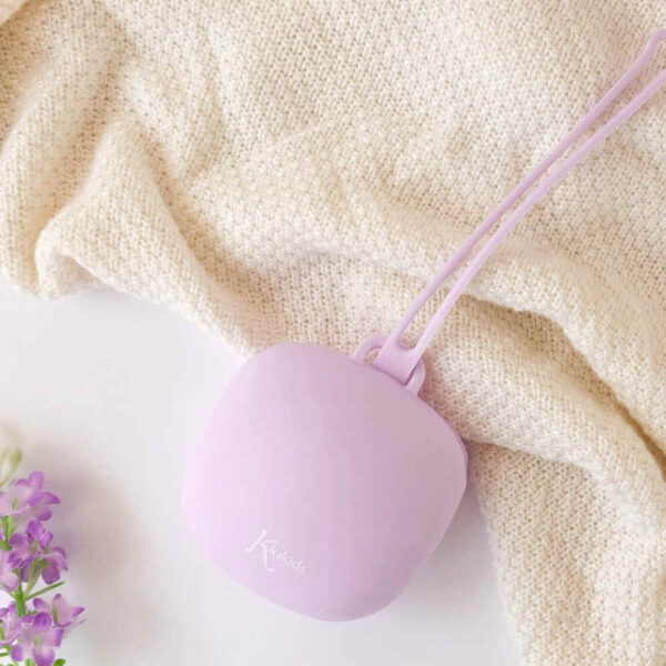 Portachupetes de silicona lavanda para bebé KioKids