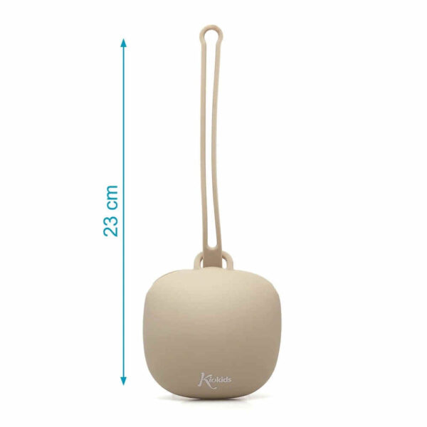 Portachupetes de silicona beige para bebé KioKids