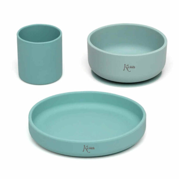 Set Vajilla de silicona sage bebé KioKids