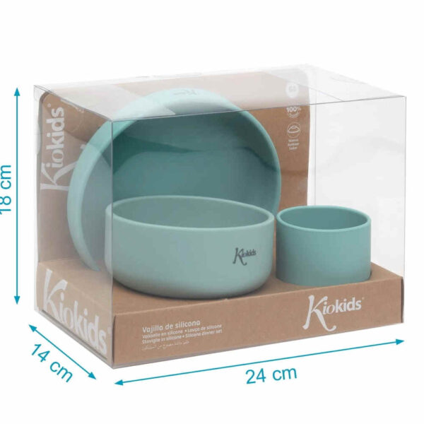 Set Vajilla de silicona sage bebé KioKids