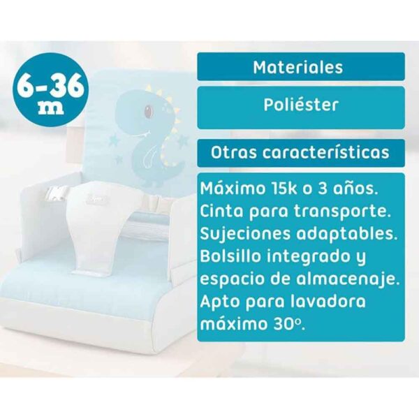 Trona de viaje azul dinosaurio KioKids