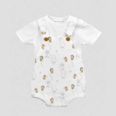 Peto bebé estampado ABC con camiseta Amorim