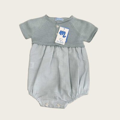 Pelele Punto y Tejido Limonata Seersucker Mac Ilusión