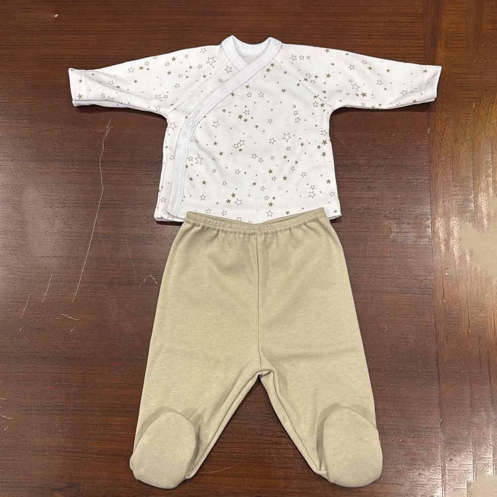 Conjunto jubón cruzado estampado polaina estampada estrellas Yerge