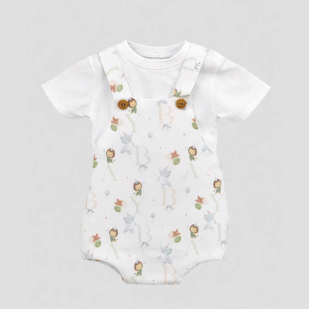 Peto bebé estampado ABC con camiseta Amorim