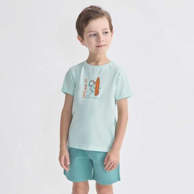 Conjunto camiseta y shorts niño 264053 verde agua Street Monkey