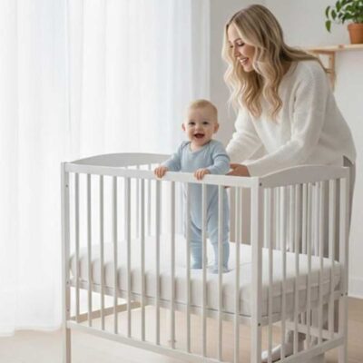 Cuna de madera blanca 120x60 bebé Olmitos