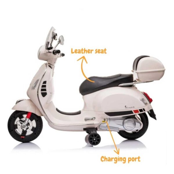 Vespa GT 6V Scooter Eléctrico para Niños 3-6 años blanco Berghoff