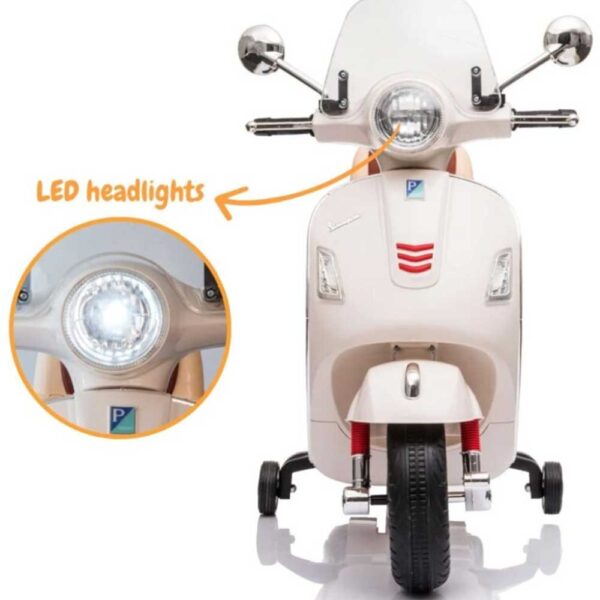 Vespa GT 6V Scooter Eléctrico para Niños 3-6 años blanco Berghoff