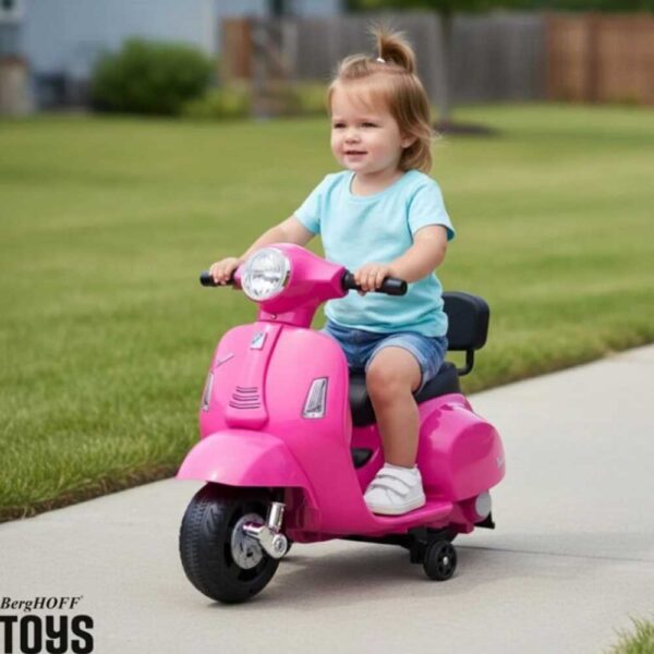 Vespa GTS 6V Mini Scooter Eléctrico Niños Piaggio rosa 1 a 3 años Berghoff
