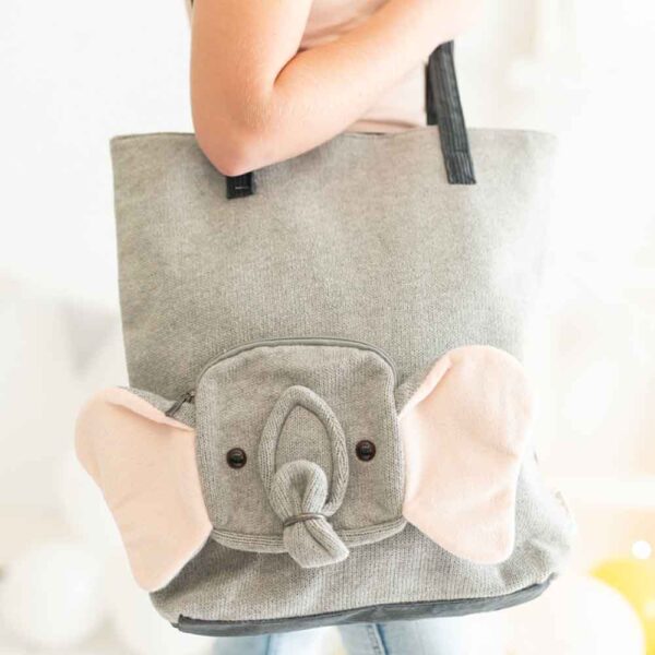Bolso Shopper Elefante algodón Crochetts
