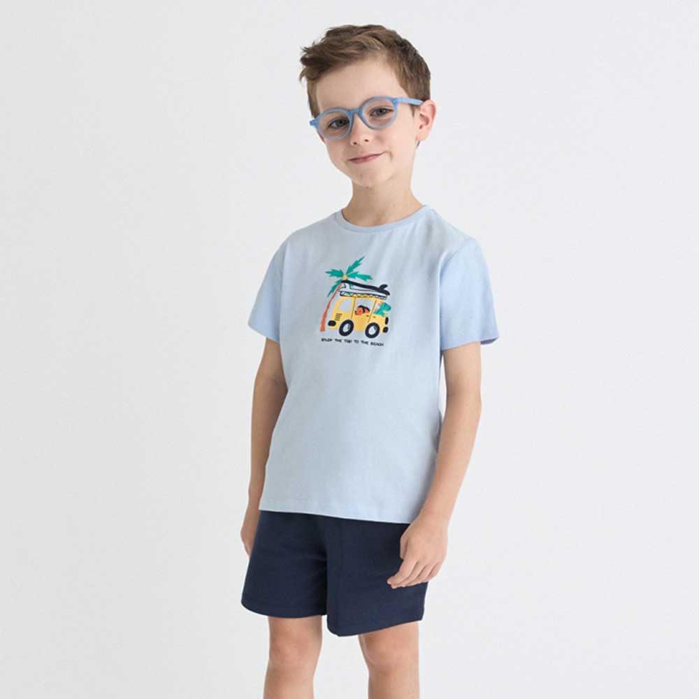 Conjunto camiseta y shorts niño 264070 celeste Street Monkey