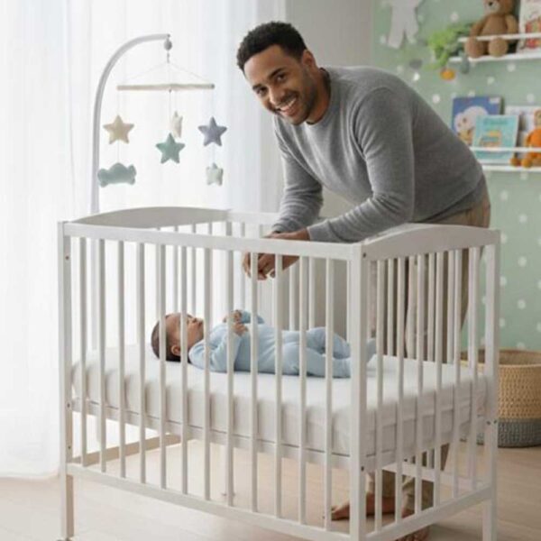 Cuna de madera blanca 120x60 bebé Olmitos