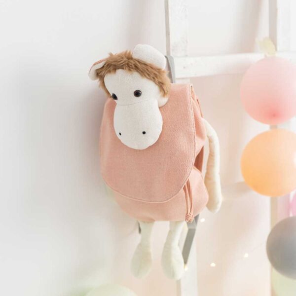 Mochila Peluche algodón Monito Crochetts