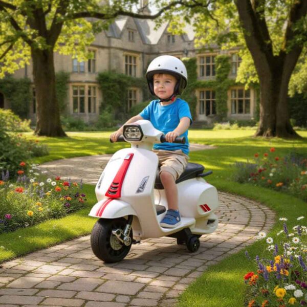 Moto eléctrica 6V licencia Vespa niños 2-6 años blanco Aiyaplay
